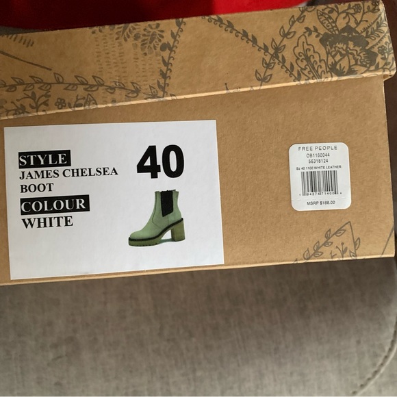 Free People James Chelsea Ankle Boots in White New in Box - Picture 16 of 16